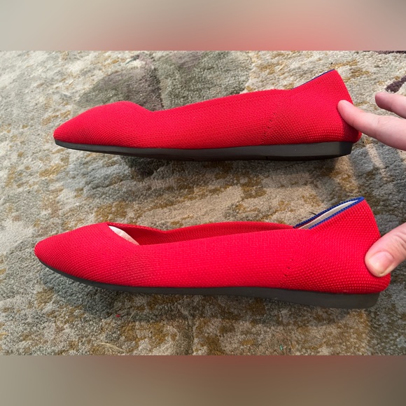 Rothy's Lollipop Red ‘The Point’ Flats - worn only once - Picture 5 of 11